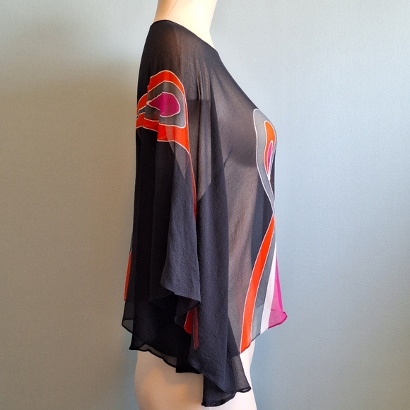 🅱️🅾️G🅾️ Pure silk color prints 2 ways blouse and scarf - Picture 5 of 14